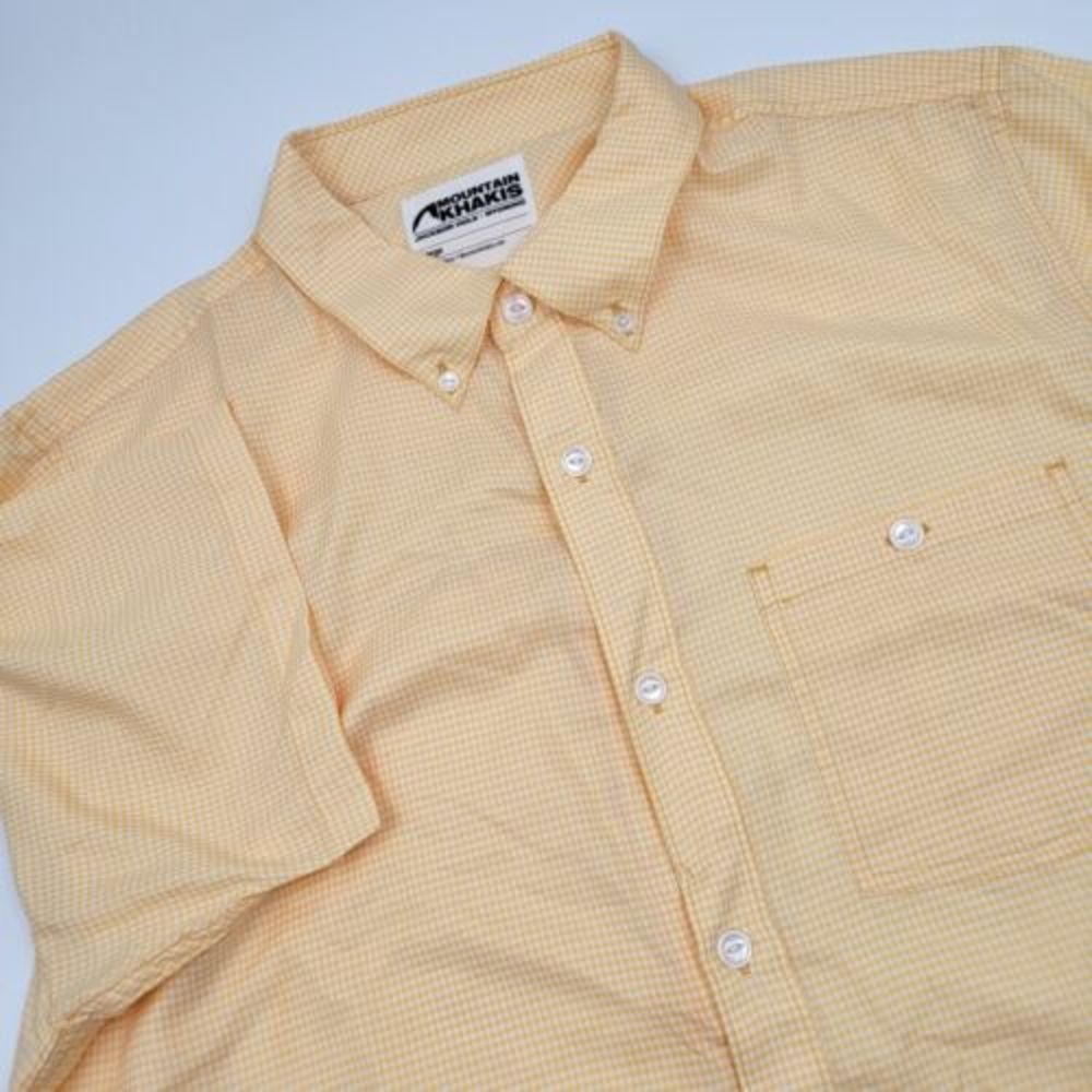 Mountain Khakis Men's L Large Short Sleeve Lightweight Poly Blend Yellow Shirt‎